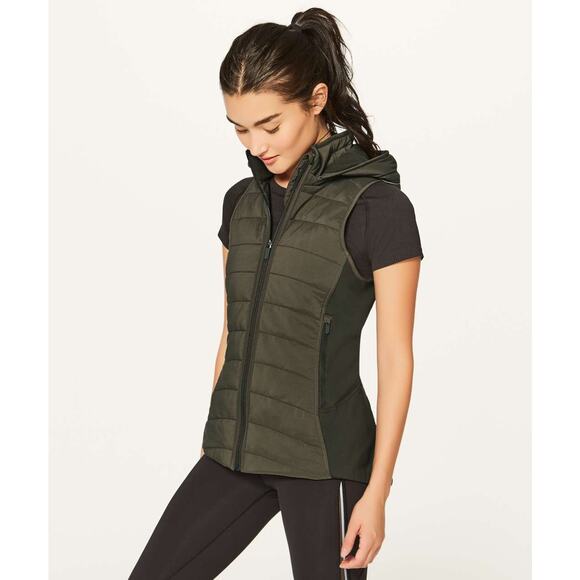(6) $148 Lululemon Extra Mile Vest Dark Olive‎